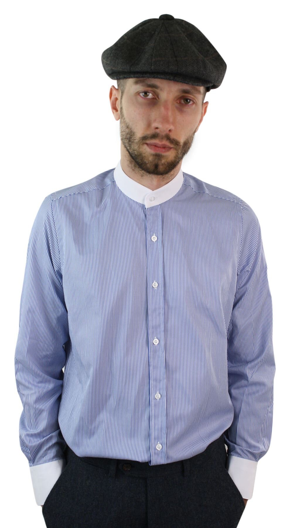 Men's Classic 1920s Shirt With Removable Collar Etsy