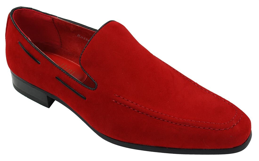Rossellini Mens Suede Slip On Loafers Driving Shoes Formal Smart Casual Leather Italian 