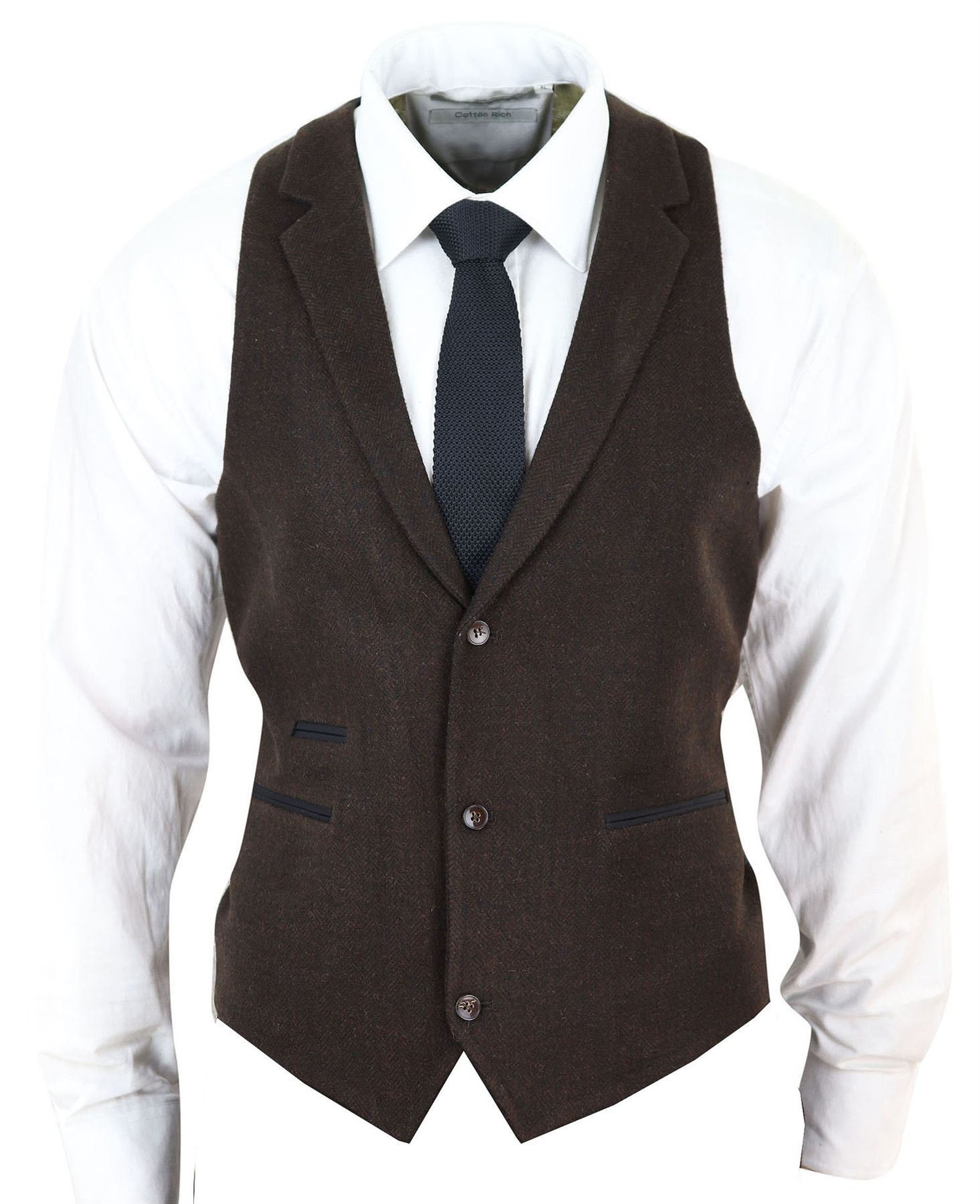 Mens Wool Waistcoat Tweed Herringbone Vintage Retro Peaky Etsy UK