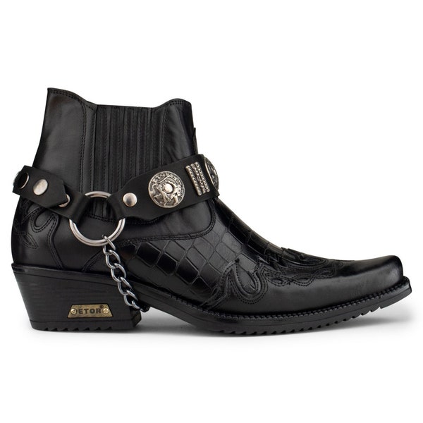 Mens High Heel Cowboy Boots Etsy