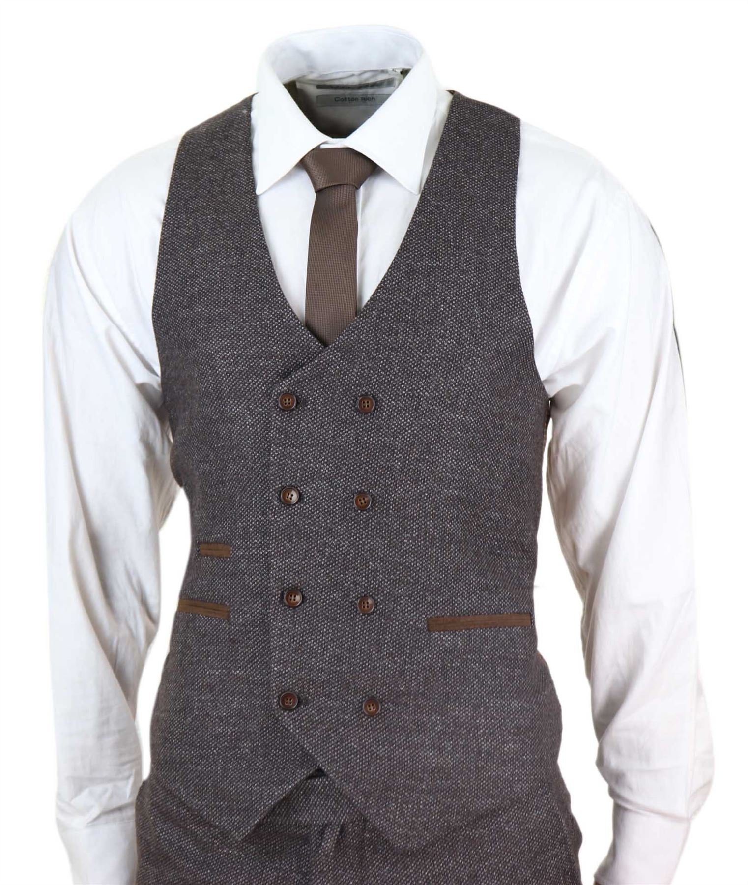 Mens Wool 3 Piece Suit Double Breasted Waistcoat Tweed 1920s - Etsy UK