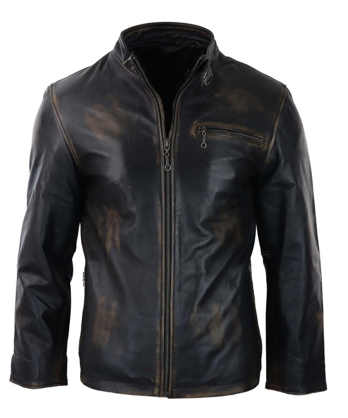 leather nehru jacket