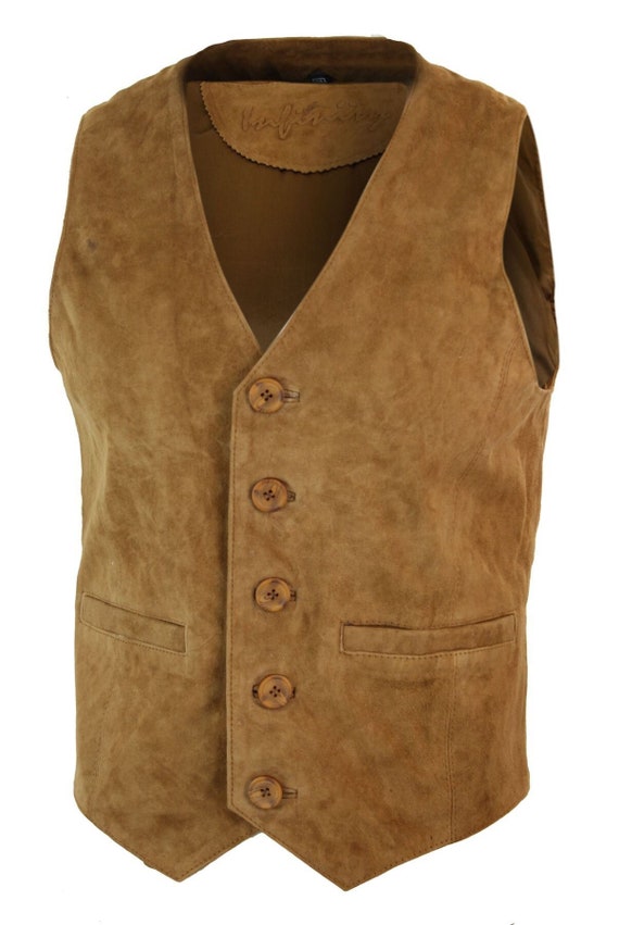 haar Bediening mogelijk heks Heren gilet echt echt suède lederen retro vintage western vest - Etsy België