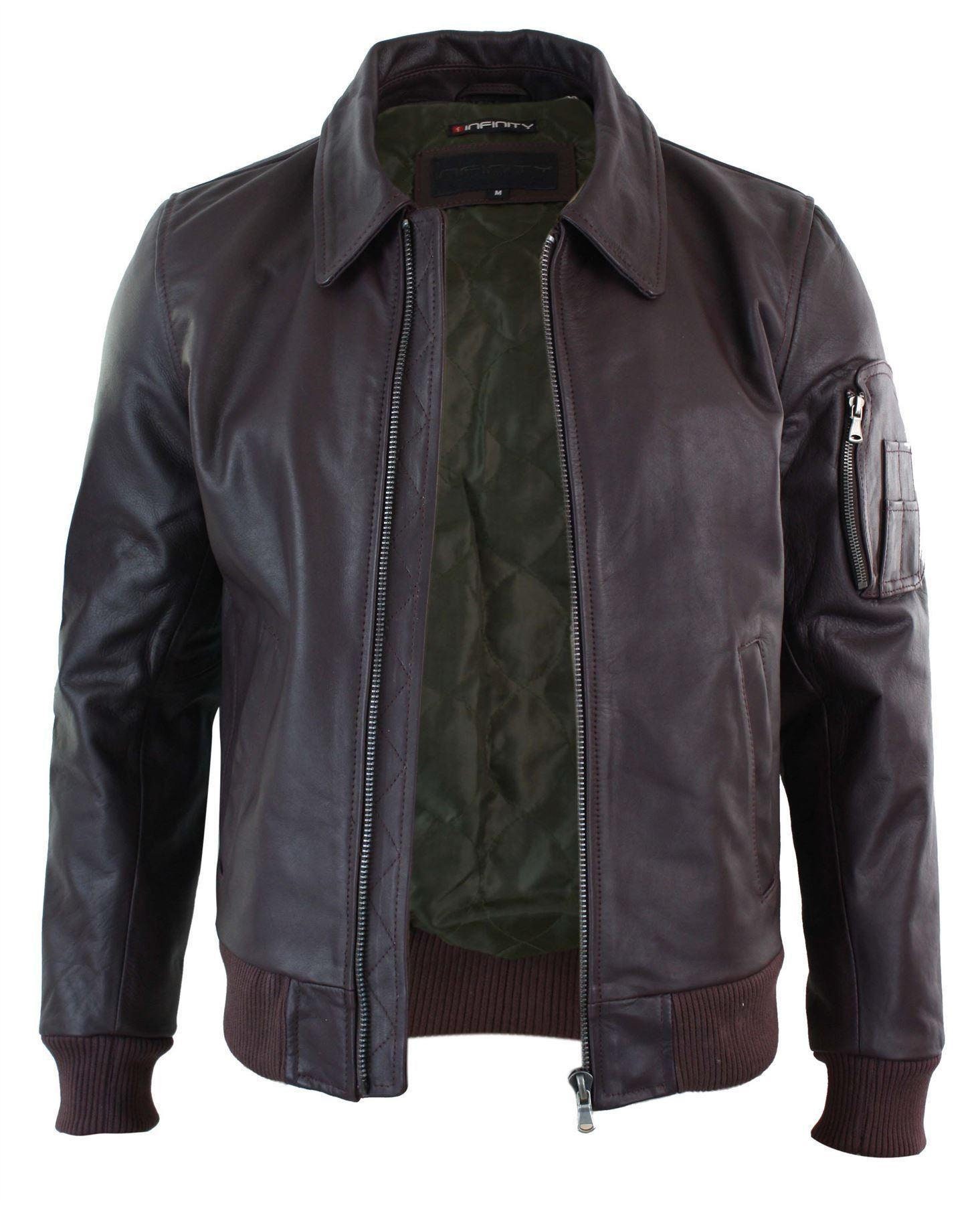 Mens Genuine Real Leather Harrington Bomber Ma1 Classic Pilot - Etsy UK