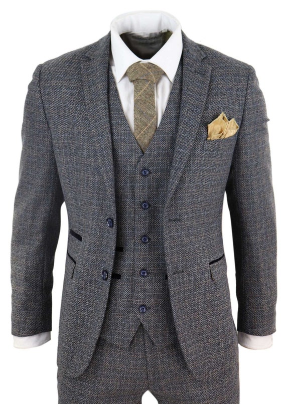 Mens 3 Piece Suit Tweed Check Vintage Retro Blinders Tailored - Etsy