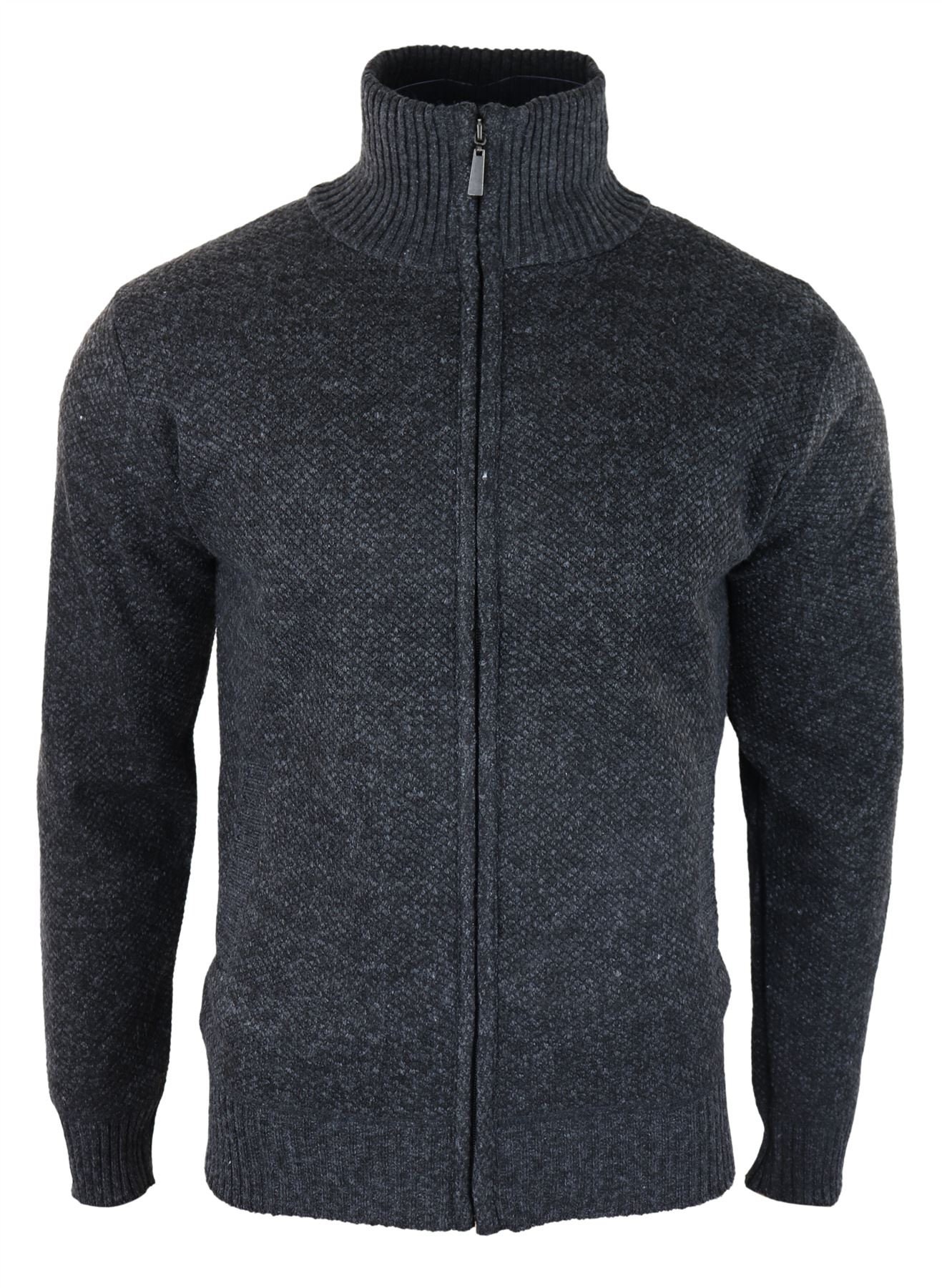 Mens fleece lined knitted jackets sale