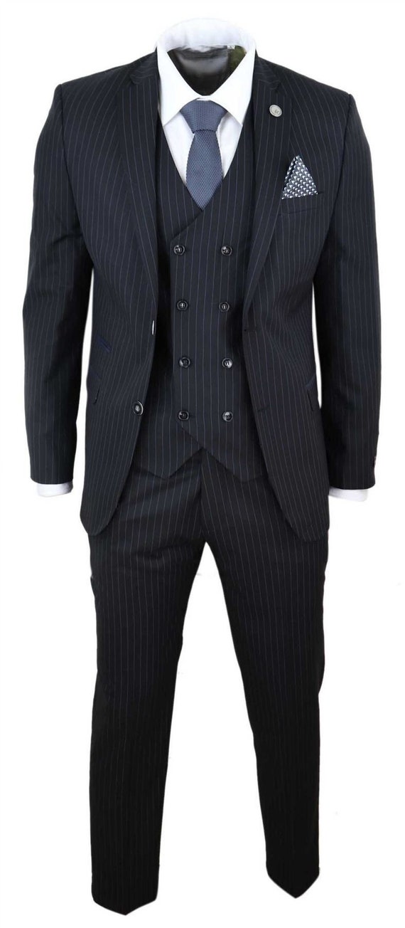 Mens 3 Piece Suit Gatsby 1920s Gangster 