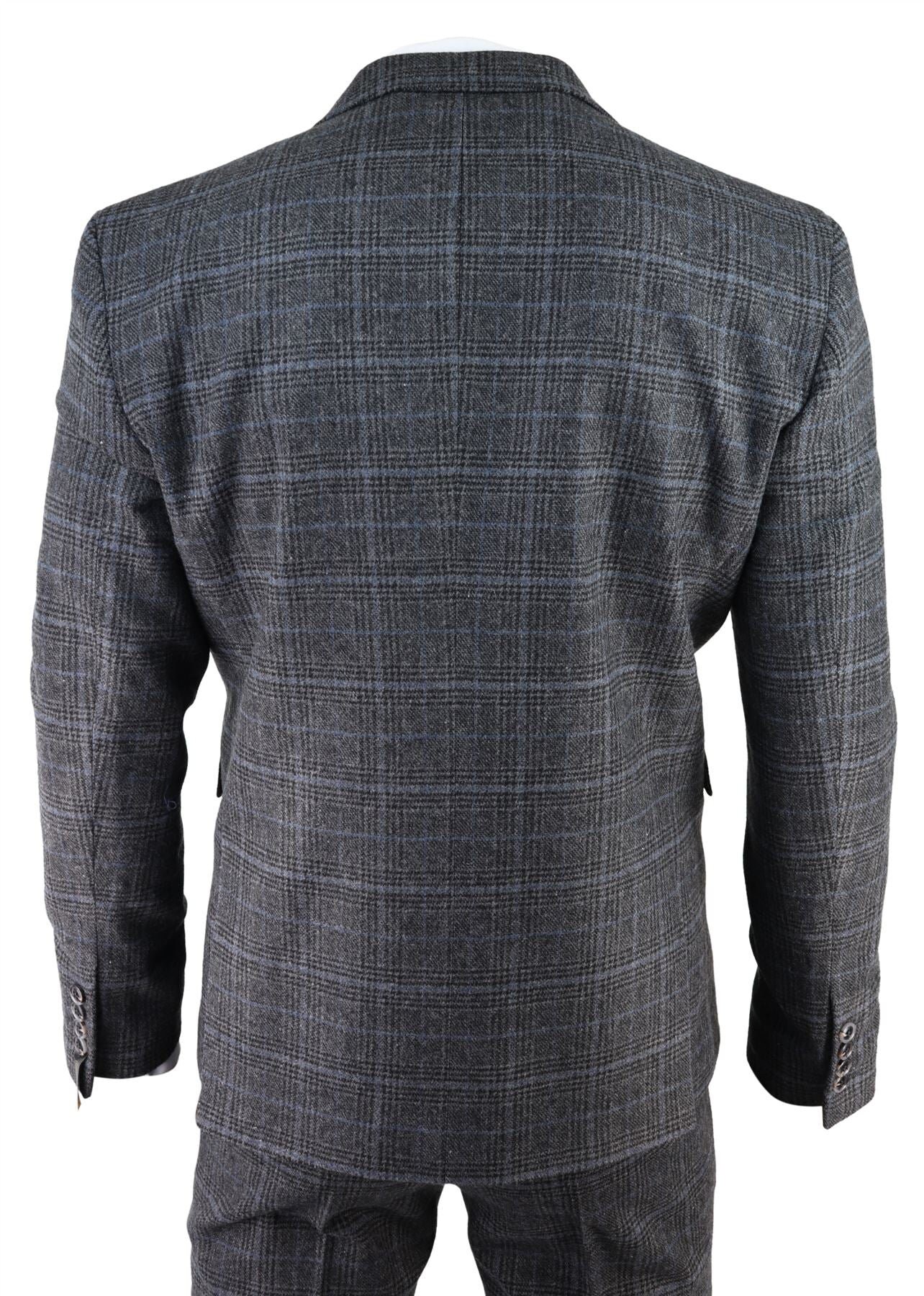 Mens Grey Tweed 3 Piece Suit Blue Check Vintage 1920s Gatsby | Etsy UK
