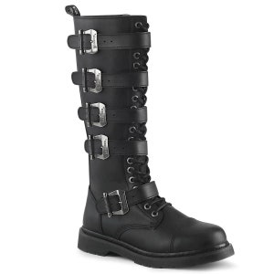 Demonia Men's Rock Knee High Boots Gothic Emo Black Combat Lace up ...