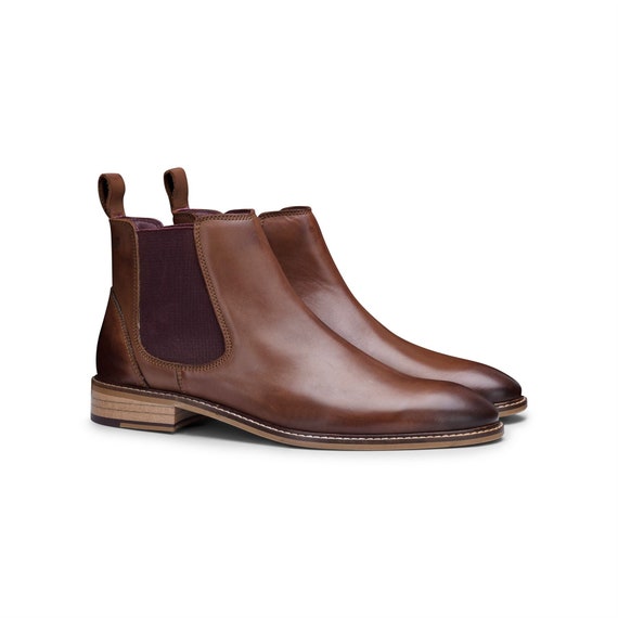 Mens Real Leather Chelsea Dealer Boots 