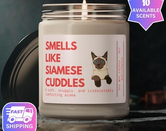 Siamese Cat Gift, Cat Lover candle, Siamese Cat Candle, Gifts for Cat Lovers, Cat Mom Gift, Siamese Cat Owner PRIC237
