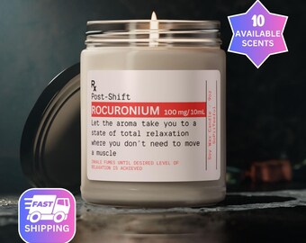 Funny CRNA Nurse Christmas Candle, ICU Critical Care Nurse Rn Cvicu Gift Pharmacist Pharmacy Tech Roc Xmas Holiday Candle PRIC228