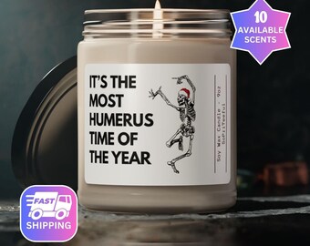 Humerus Christmas Candle, Christmas Skeleton Candle, Nursing School, Rn Nurse Candle, Ortho Nurse, Rad Tech Candle PRIC202