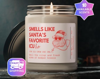 Christmas ICU Nurse Candle, Intensive Care Unit, Ccu Crew Funny NICU Nurse Tech Candle, Intensive Care Unit Rn Gift, Xmas Nurse Staff Gift