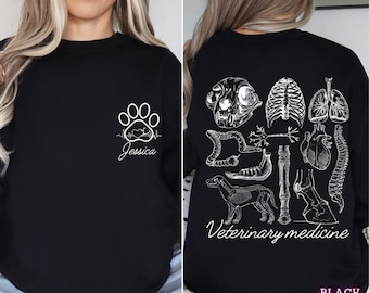 Custom Veterinary Anatomy Shirt, Vet Tech Week Gifts, Vet Receptionist Gift, Vet Assistant, Veterinary Medicine Student Shirt, Veterinarian