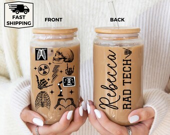 Radiology Tech Tumbler,  Rad Tech Ice Coffee Cup, X-Ray Tech Gift, Radiologist Gift, Gift for Radiology Tech, RAD Tech Gift, X-Ray Tech