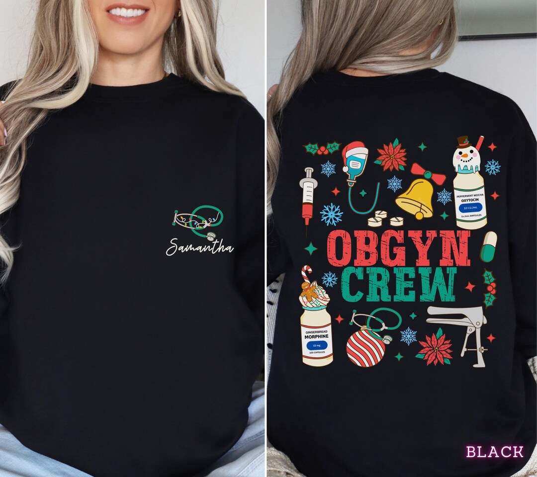 Christmas OBGYN Shirt, Custom OBGYN Nurse Sweater, Obstetrics and ...