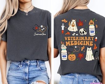 Custom Vet Crew Halloween Shirt, Vet Squad, Vet Receptionist Gift, Vet Assistant, Vet Tech Week Gifts, Veterinary Medicine Shirt, Dog Shirt