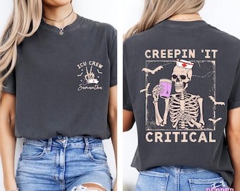 Halloween ICU Nurse Shirt, Intensive Care Unit, Ccu Crew Funny NICU Nurse Tech Shirt, Intensive Care unit Rn Tshirt, Spooky Nurse Shirt