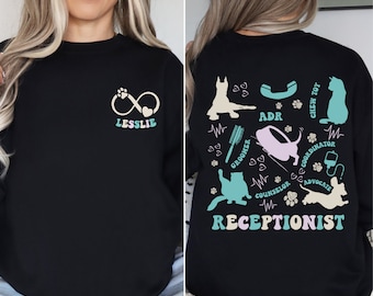Personalized Vet Receptionist Gift Vet Receptionist Week Gift Vet Receptionist Sweatshirt Dog Lover Vet Assistant