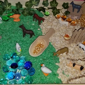 Farm Animal Sensory Kit | At the Farm Sensory Bin | Play Dough Kit | Loose Parts | Gifts for Kids | Pre-school Play | Pretend Play