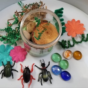 Insect Play Dough Kit | Bug Hunt Sensory Jar | Bug Garden Kit | Homemade Play Dough | Spring Playdough Kit | Loose Parts | Gift for Kids