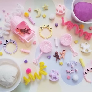 It&#39;s A Baby Mini Play Dough Kit | Mini Sensory Kit | Baby Party Favors | Loose Parts | Baby Shower Kid Activities | Gender Reveal Activity