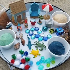 Christmas in July Sensory Kit | Summer Vacation Play Dough Kit | Ocean Sensory Kit | Homemade Play Dough | Ocean Play Dough | Loose Parts
