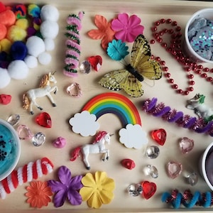 Unicorn Play Dough Kit | Unicorn Sensory Kit | Rainbow Play Dough | Loose Parts | Homemade Playdough | Gifts for Kids | Kid Activities