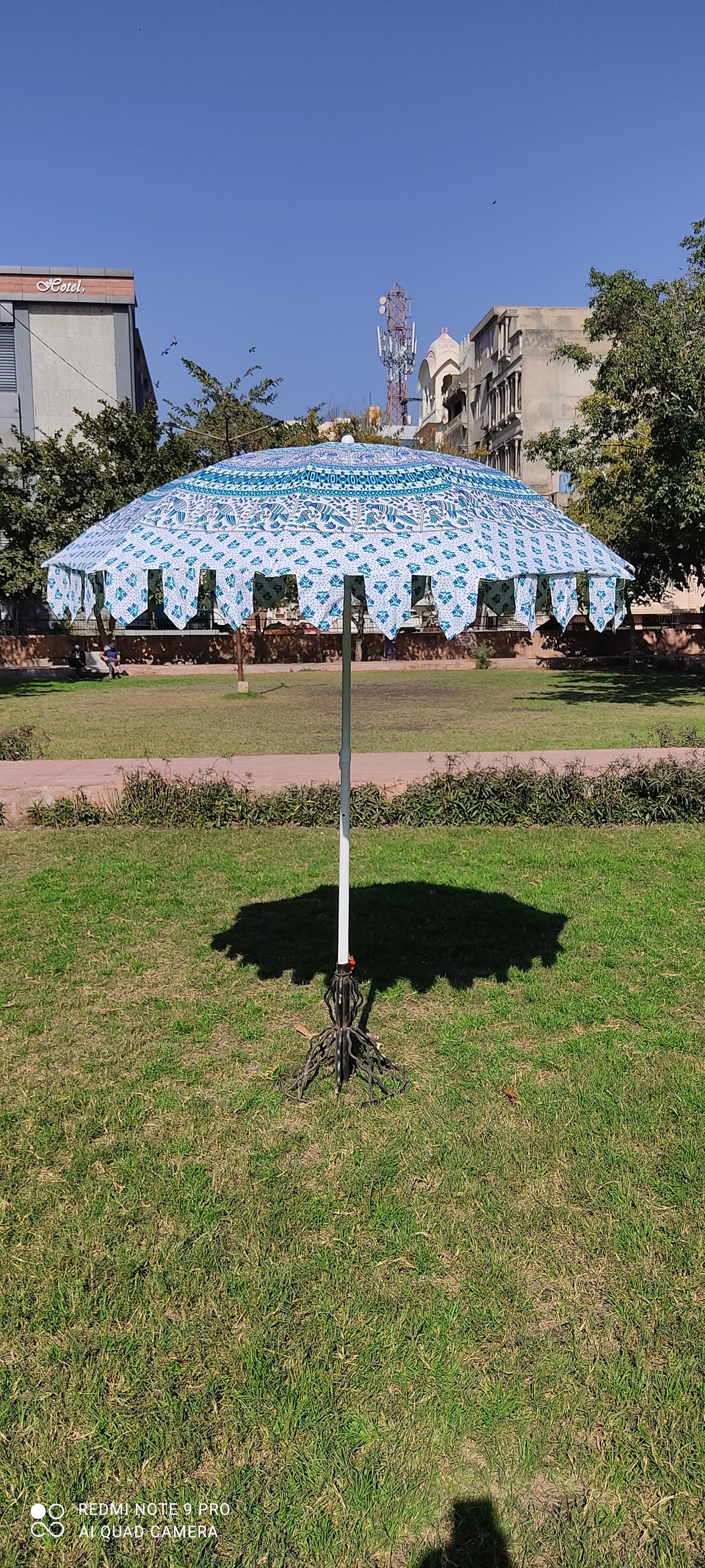 Große Himmel blau Pfau Mandala Garten Regenschirm Mandala | Etsy