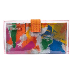 Mujeres pintadas a mano cartera de embrague único, arte ponible, teléfono cartera de viaje, bolso colorido hecho a mano, cartera de diseñador, cartera mujeres organizadoras