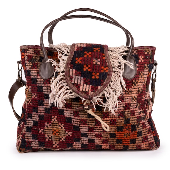 Turkish Kilim Leather Tote Bags Turkish Kilim Leather Tote Bags