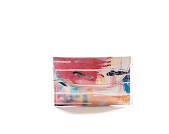 Hand Painted Unique Custom Women Clutch Purse, Handmade Colorful Bag, Fabric Clutch, Modern Clutch, Evening Bag, Clear Bag, Unique Handbag