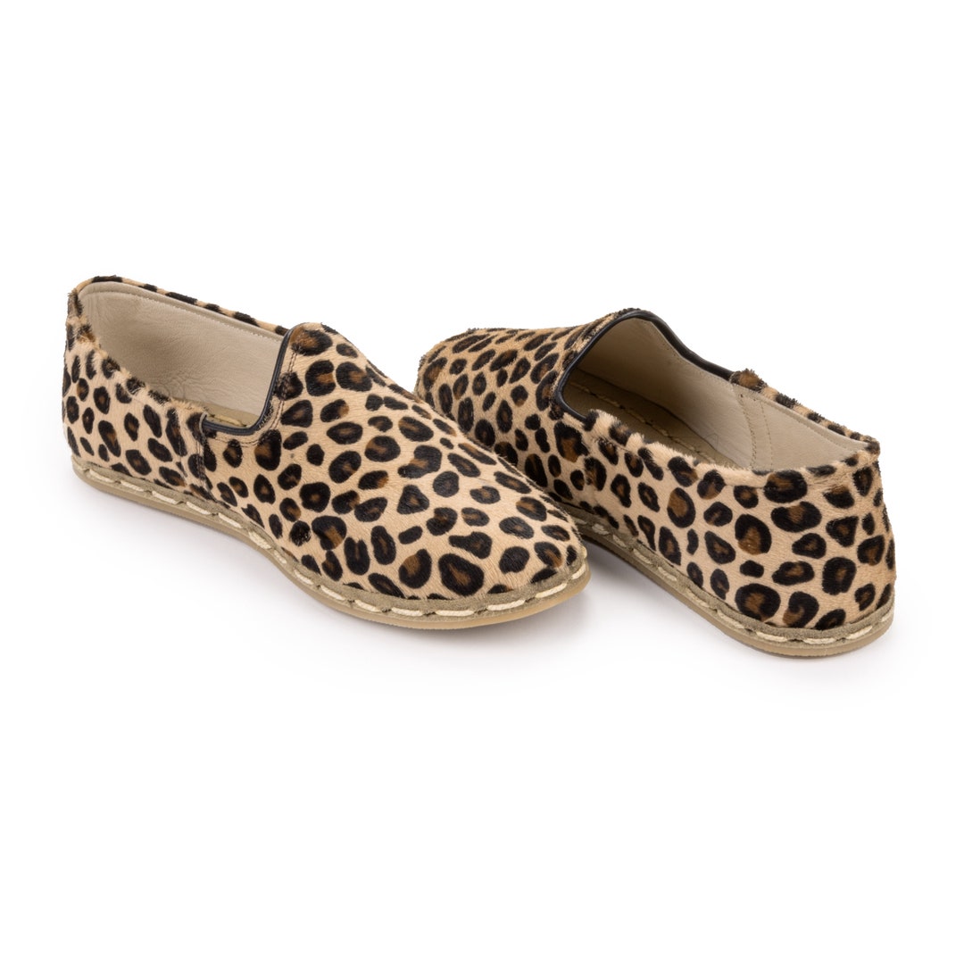Loafers Damen Leopard Print - Bequeme Slip-On Schuhe Für Freizeit Und Alltag