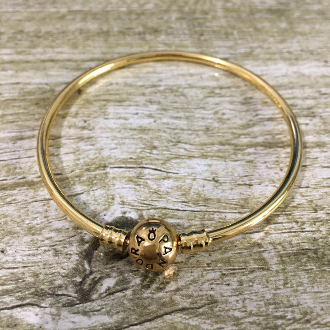 Pandora Bangle Pandora Silver And Gold Moments Charm Bangle Etsy