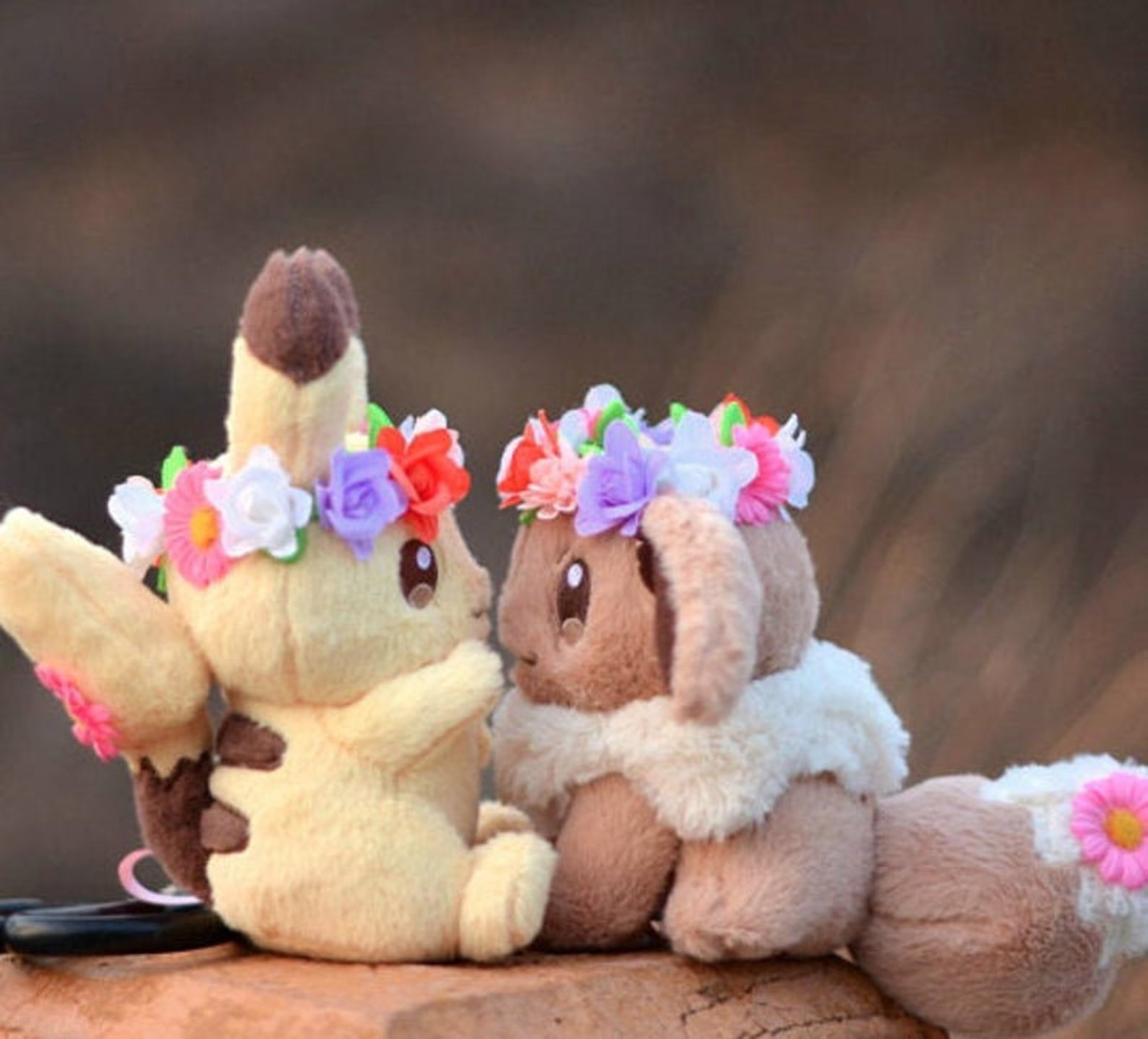 Pokemon Plush Pikachu & Eevee Flower Crown Pokemon cartoon Etsy