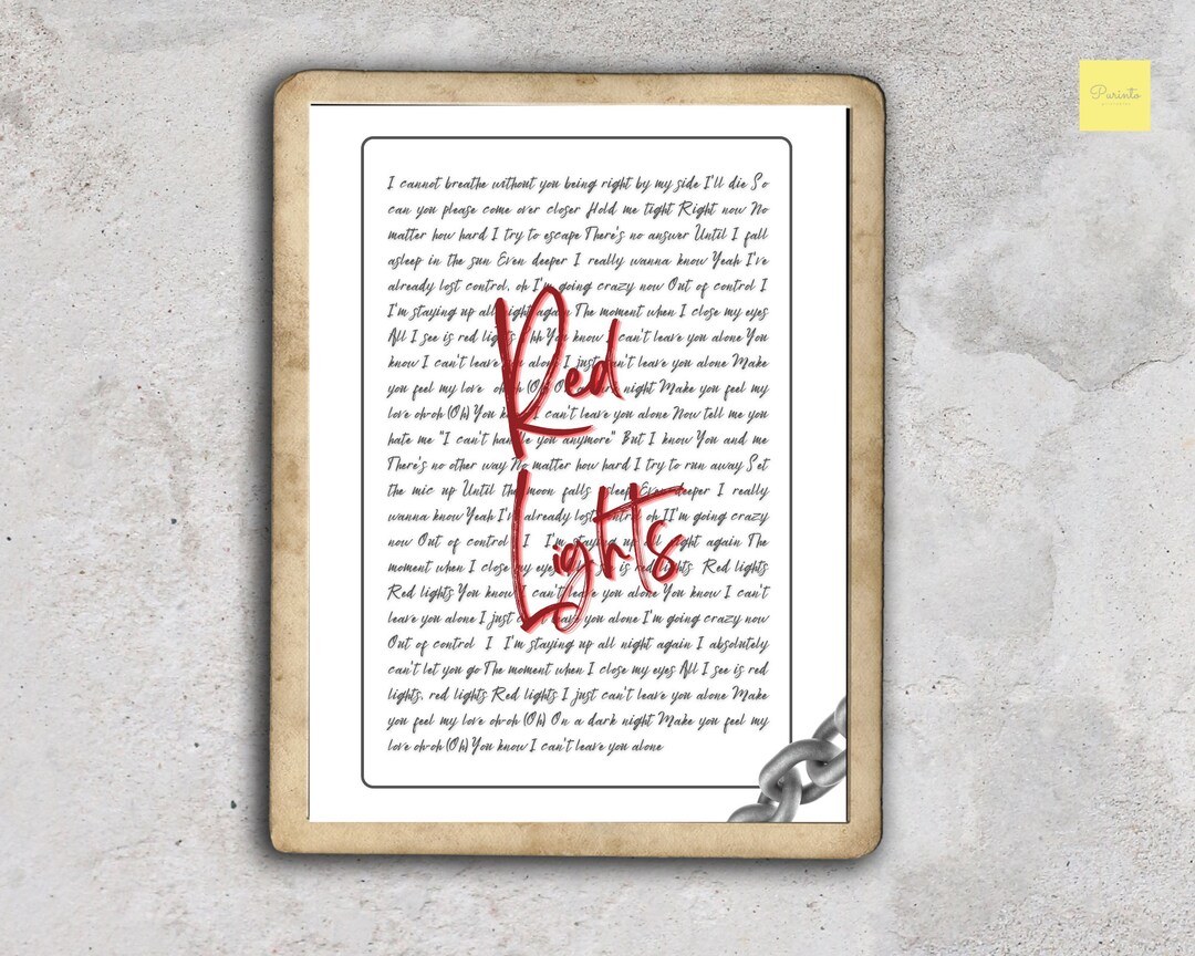 Stray Kids Red Lights Lyrics english Printable Wall Art Etsy Australia