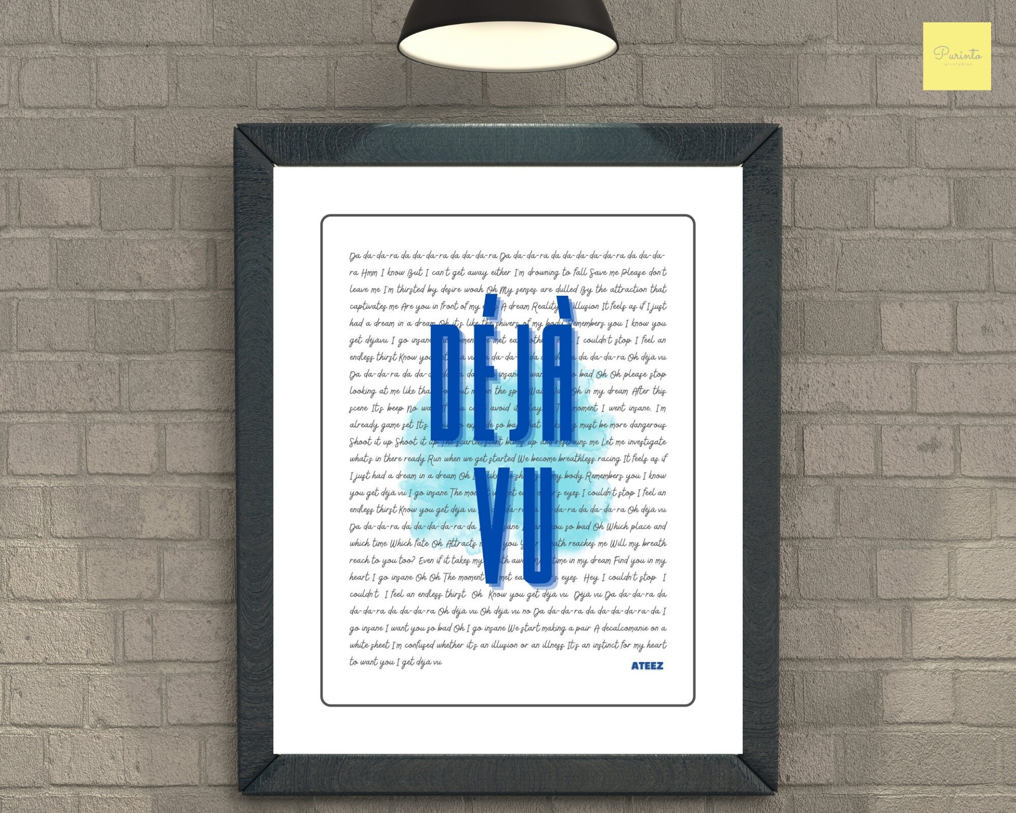 ATEEZ Deja Vu Lyrics english Printable Wall Art Kpop Etsy
