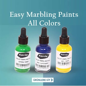 Complete Set 3 Fl. Oz. Jars Ready-made Marbling Paint Acrylic 30 Jars DIY  Marbleizing Paper Fabric Marbling With Instructions 
