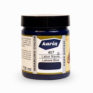 Karin Marbling Paint | Lahore Blue Color 105 ml |  Traditional Water Ebru Art  Paint| Produced From High Quality Pigments | 407