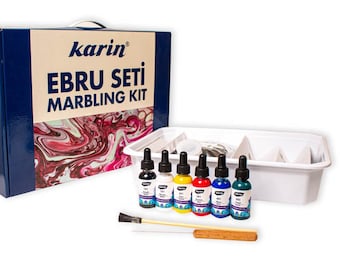 Turkish Marbling Art Beginner Kit: Ebru Painting Set with All Needs
