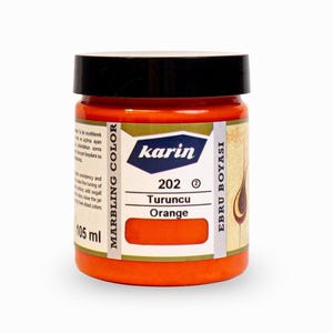 Karin Ebru Marbling Paint Orange Color 105 ml | Traditional Water Marbling Art Paint | Made with High Quality Pigments | 202