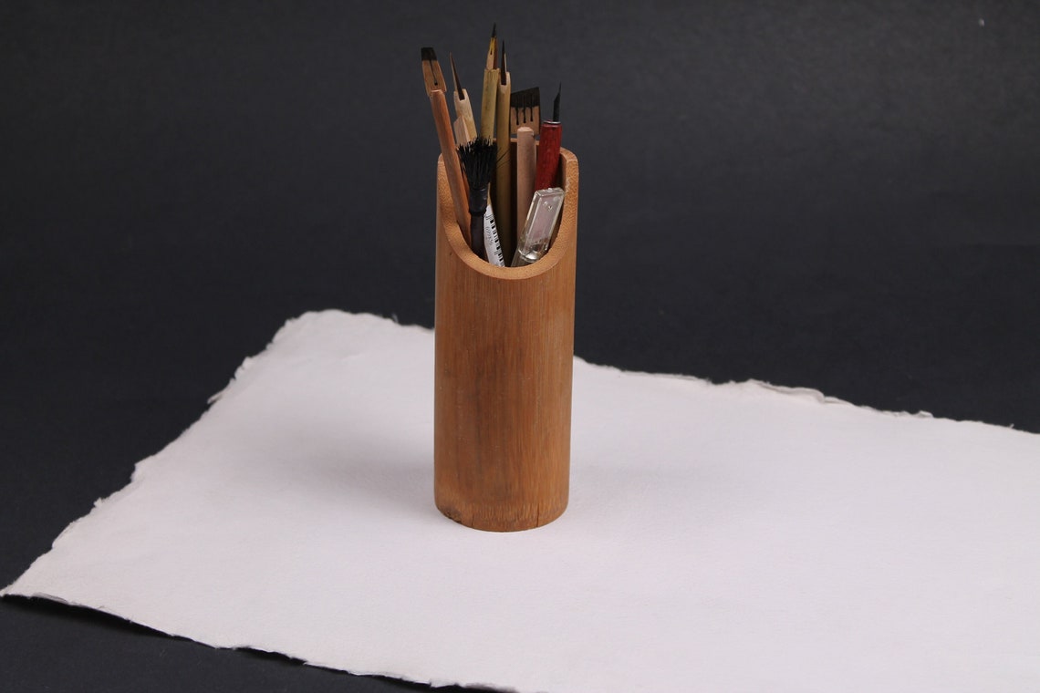 Karin Natural Bamboo Pencil Holder Etsy