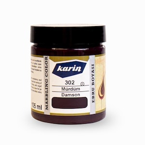 Karin Marbling Paint | Damson Color 105 ml |  Traditional Water Ebru Art  Paint| Produced From High Quality Pigments | 302