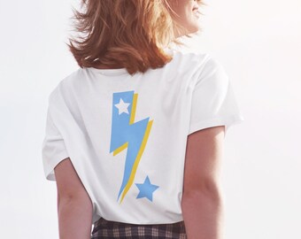Preppy Lightning Bolt Shirt - Blue Preppy Shirt - Preppy Clothing- Blue Trendy Tshirt - VSCO Girl Shirt - Tumblr Crewneck - Blue Lightning