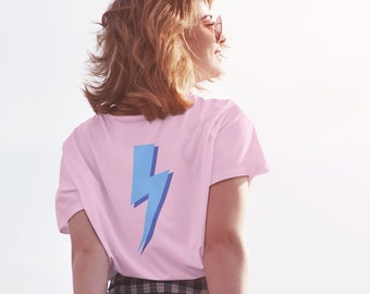 Preppy Lightning Bolt Shirt - Blue Preppy Shirt - Preppy Clothing- Blue Trendy Tshirt - VSCO Girl Shirt - Tumblr Crewneck - Blue Lightning
