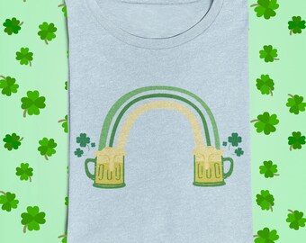 St Patricks Day Beer Shirt - Rainbow St Patricks Day Shirt - Shamrock Rainbow Shirt - Green Beer Shirt - St Paddys Day Crewneck - Irish Beer