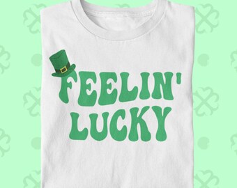 Feeling Lucky Shirt - St Patricks Day Preppy Shirt - Luck of the Irish Shirt - Trendy St Patricks Day Shirt - Retro St Patricks Day Shirt