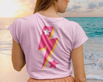 Pink Lightning Bolt Preppy Shirt - Pink Preppy TShirt - Preppy Clothing - Pink Aesthetic Clothes - Trendy TShirt - VSCO Lightning Bolt Shirt