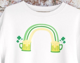 St Patricks Day Beer Sweatshirt - Rainbow St Patricks Day Sweatshirt - Shamrock Rainbow Shirt - St Paddys Day Crewneck - Irish Beer Shirt